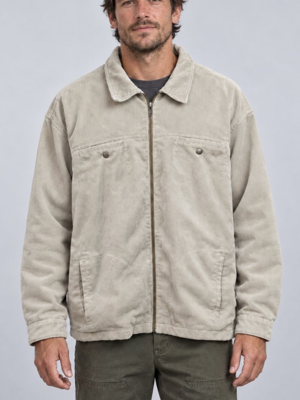 Patagonia Corduroy Fleece Lined Chore Jacket Tan Khaki XL
